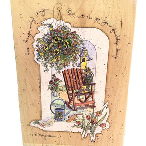 STAMPS HAPPEN Wood Mounted Rubber Stamp Rocking Chair Time Changes 90063